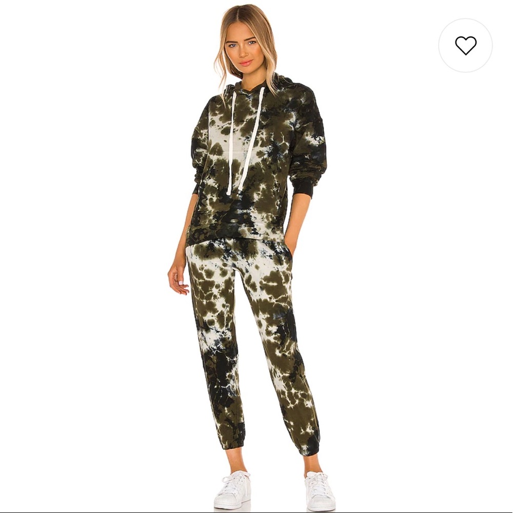 $326 Electric & Rose Tie-Dye Sweat Set: Joggers + Hoodie Eden, Onyx & Cloud